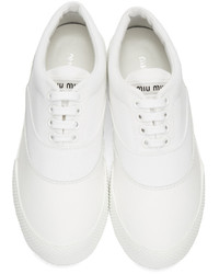 Miu Miu White Gabardine Sneakers
