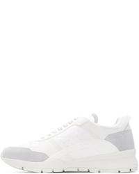DSQUARED2 White Gommato And Velour Sneakers
