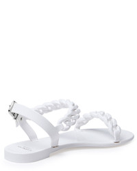 Givenchy Jelly Chain Link Flat Sandal White