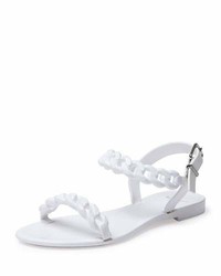 Givenchy Jelly Chain Link Flat Sandal White