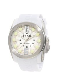 Izod White Monochromatc Rubber Quartz Watch