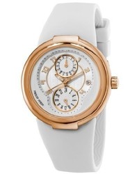 Philip Stein Teslar Philip Stein 31 Argw Rbw Active Rose Gold And White Rubber Strap Watch
