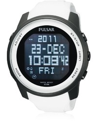 Pulsar Pq2015 Classic Digital Whiteblack Rubber Watch