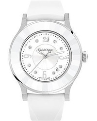 Swarovski Octea Classica White Rubber Watch