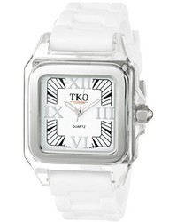 Tko Orlogi Tk504 Ww Riviera Plastic Case And White Rubber Strap Watch