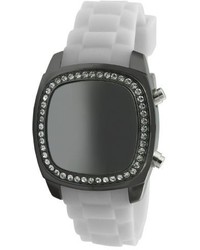 Tko Orlogi Tk571 Wt Crystalized Mirror Digital White Rubber Strap Watch