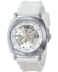 Tko Orlogi Tk627wt White Rubber Mechanical Skeleton Watch