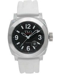 Tko Orlogi Unisex Tk508 Wt Milano Plastic Case And White Rubber Strap Watch