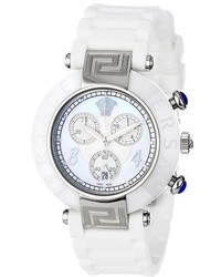 Versace 92ccs1d497 S001 Reve Ceramic Bezel Chronograph White Rubber Watch