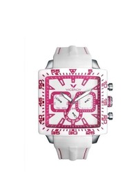 Viceroy 432101 95 Pink White Square Rubber Date Watch