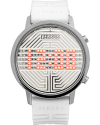 Versus By Versace Watch Unisex Digital Hollywood White Rubber Strap 41mm 3c7080 0000