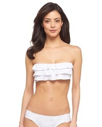 Mossimo White Fineline Ruffle Bandeau Bikini Top