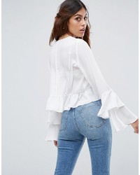 Asos Blouse With Ruffle Sleeve