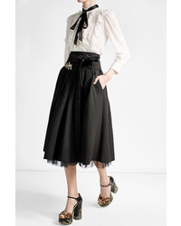 Marc Jacobs Cotton Ruffle Blouse With Tie