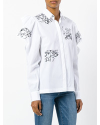 Kenzo Embroidery Ruffle Sleeve Blouse