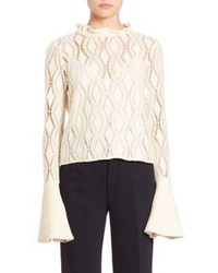 See by Chloe Laser Cut Cotton Blend Bell Top