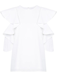 C/Meo Ruffled Cold Shoulder Top