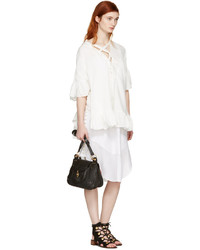 See by Chloe See By Chlo White Cotton Ruffle Blouse