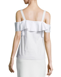 Maiyet Tiered Ruffle Cold Shoulder Top