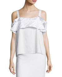 Maiyet Tiered Ruffle Cold Shoulder Top
