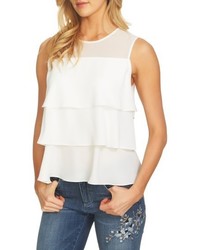 CeCe Tiered Ruffle Crepe Top