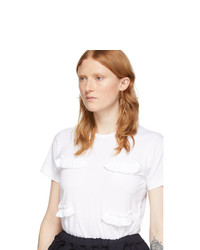 Comme Des Garçons Girl White Ruffle T Shirt