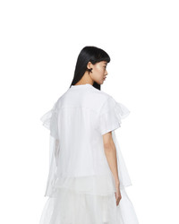 Shushu/Tong White Tulle Overlay T Shirt