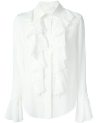 Women's White Ruffle Shirts by Chloé | Lookastic