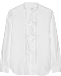 Issa Ruffled Cotton And Silk Blend Shirt
