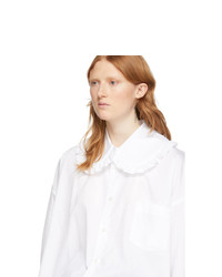Comme Des Garçons Girl White Peter Pan Collar Ruffle Shirt