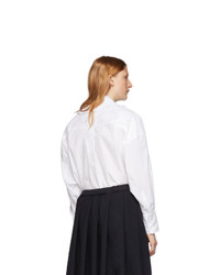 Comme Des Garçons Girl White Square Collar Ruffle Shirt