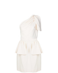White Ruffle Fit and Flare Dress