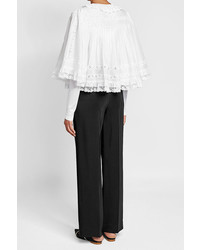 Burberry Cotton Top With Lace Ruffles