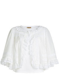 Burberry Cotton Top With Lace Ruffles