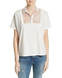 The Kooples Lace Ruffle Cotton Top
