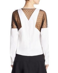 RED Valentino Redvalentino Ruffled Lace Inset Blouse