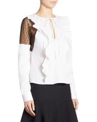 RED Valentino Redvalentino Ruffled Lace Inset Blouse