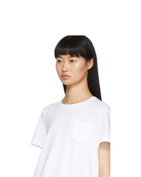 Sacai White Lace Ruffle T Shirt