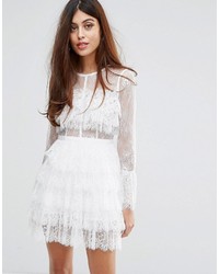 True Decadence Lace Ruffle Dress With Bell Sleeves