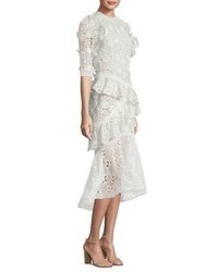 Alexis Mikla Open Back Ruffled Lace Dress