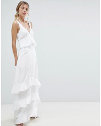 Y.a.s Ruffle Maxi Dress With Lace Inserts