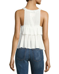 Current/Elliott The Lace Sleeveless Cotton Top White
