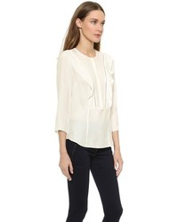 Veronica Beard Flutter Blouse With 34 Sleeves