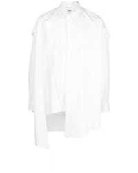 Sulvam Asymmetric Distressed Drop Shoulder Shirt