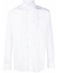 Tagliatore Ruffle Trim Detail Cotton Shirt