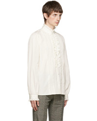 Gucci White Ruffled Shirt