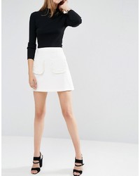 Asos A Line Mini Skirt With Ruffle Pocket