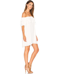 Krisa Off Shoulder Ruffle Dress In White