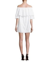 Lucca Couture Poplin Ruffled Off The Shoulder Cotton Dress