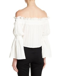 Lunik Off The Shoulder Bell Sleeve Ruffle Blouse